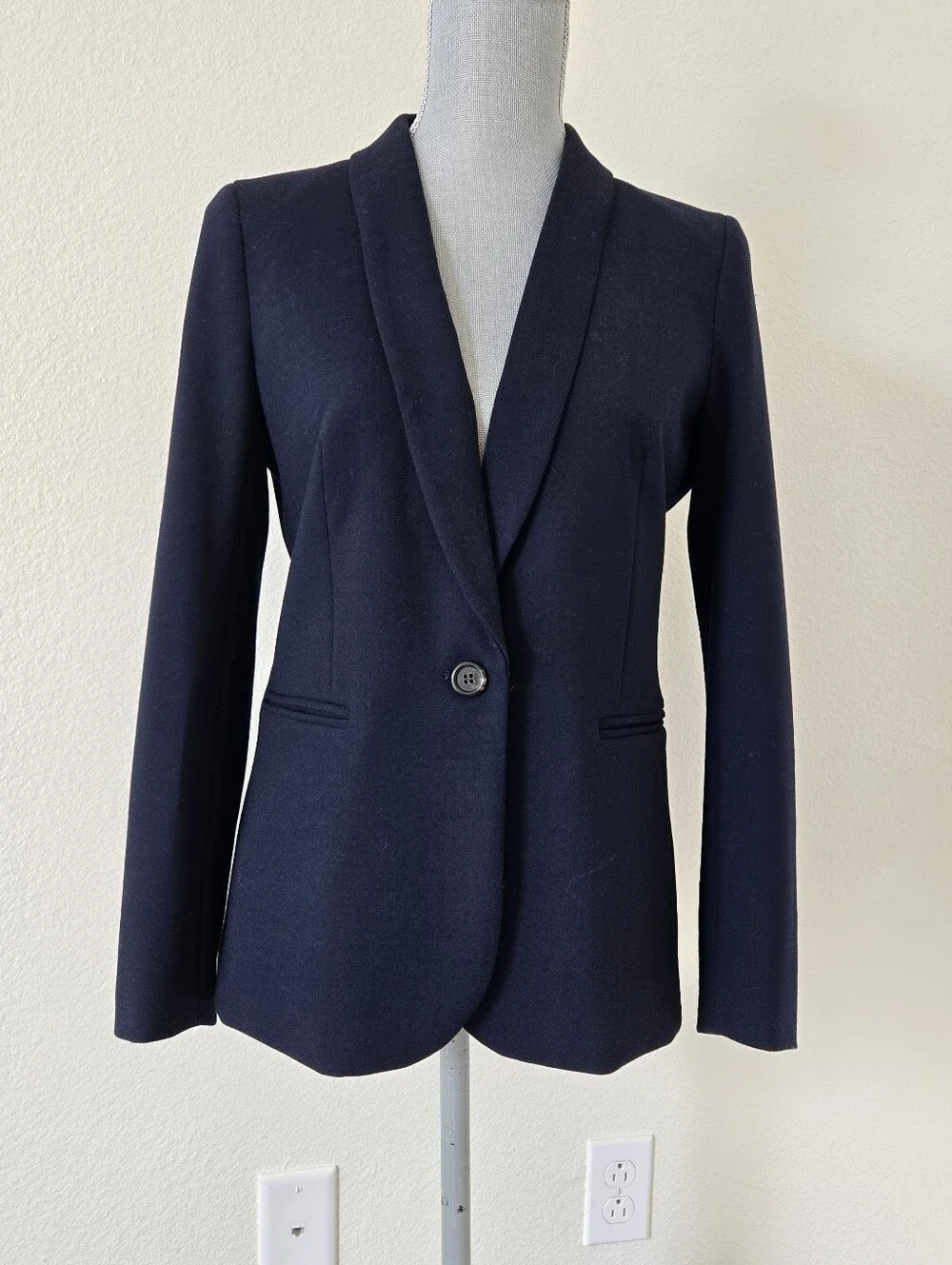 J. Crew Womens Wool Blend Parke Blazer Navy Blue Size 6 Pteppy Academia  G7726
